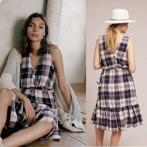 Anthropologie Isabella Sinclair Dickens Plaid Tassel Dress NWT Small Petite